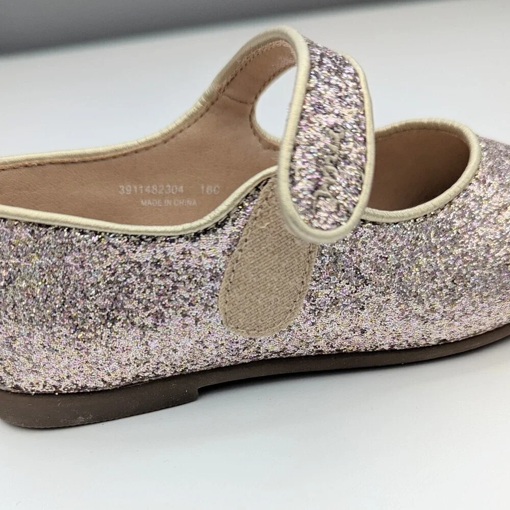 NEW Minkmui Kid's (Size 9-9 1/2) Sparkly Glitter Sequins Mary Jane Dress Shoes